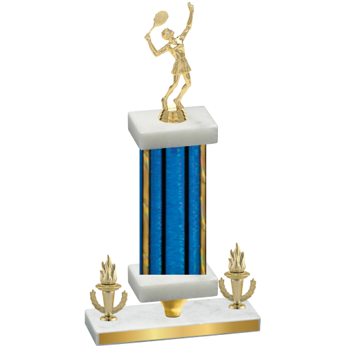 Premium Single Blue Glacier Victory Tennis Trophy