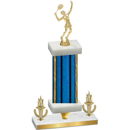 Premium Single Blue Glacier Victory Tennis Trophy