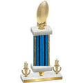 Premium Single Blue Glacier Victory Football Trophy