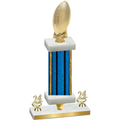 Premium Single Blue Glacier Year Football Trophy