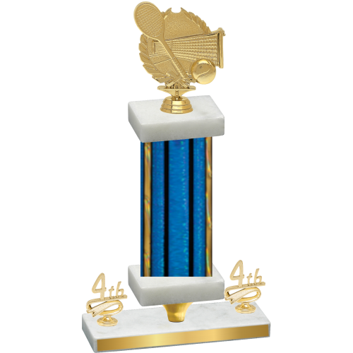 Premium Single Blue Glacier Fourth Place Tennis Trophy
