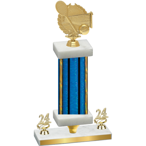 Premium Single Blue Glacier Year Tennis Trophy