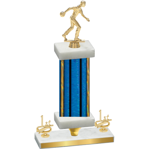 Premium Single Blue Glacier First Place Bowling Trophy