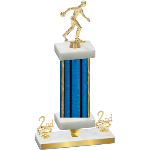 Premium Single Blue Glacier Second Place Bowling Trophy