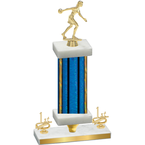 Premium Single Blue Glacier First Place Bowling Trophy