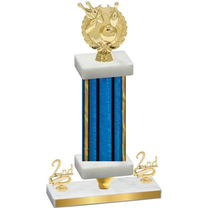 Premium Single Blue Glacier Second Place Bowling Trophy