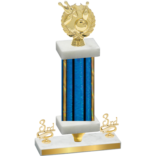 Premium Single Blue Glacier Third Place Bowling Trophy
