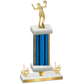 Premium Single Blue Glacier First Place Volleyball Trophy