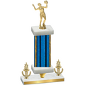 Premium Single Blue Glacier Victory Volleyball Trophy