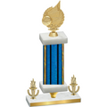 Premium Single Blue Glacier Victory Volleyball Trophy