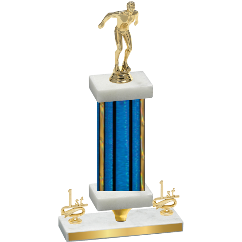 Premium Single Blue Glacier First Place Swimming Trophy