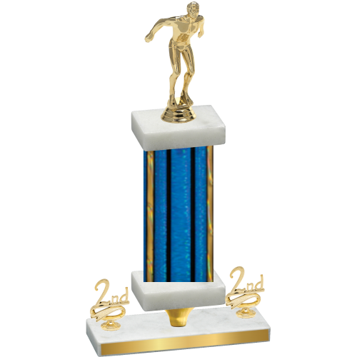 Premium Single Blue Glacier Second Place Swimming Trophy