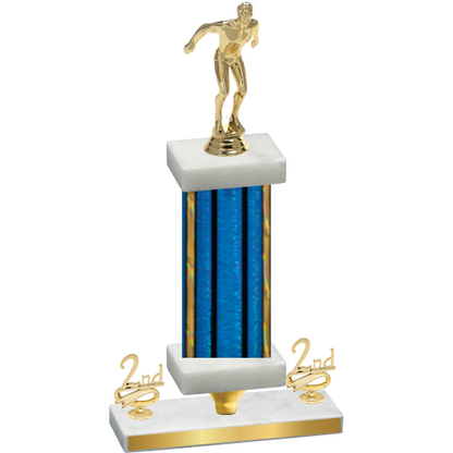 Premium Single Blue Glacier Second Place Swimming Trophy
