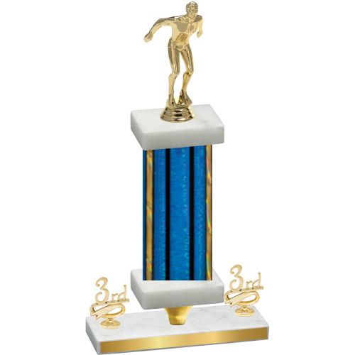 Premium Single Blue Glacier Third Place Swimming Trophy