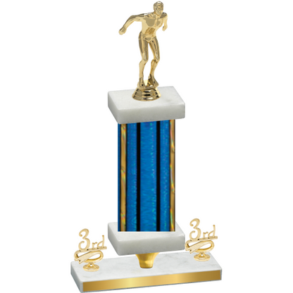 Premium Single Blue Glacier Third Place Swimming Trophy