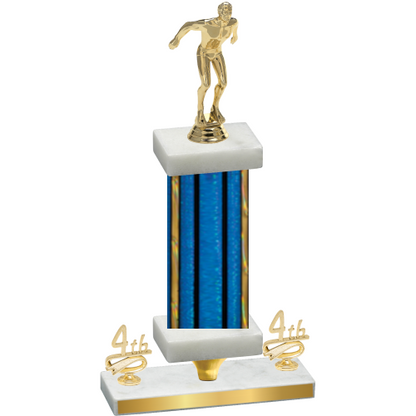 Premium Single Blue Glacier Fourth Place Swimming Trophy