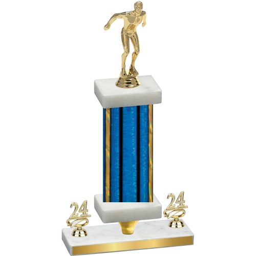 Premium Single Blue Glacier Year Swimming Trophy