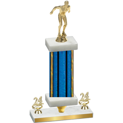 Premium Single Blue Glacier Year Swimming Trophy