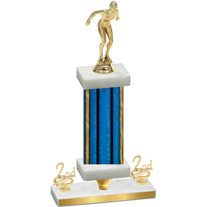 Premium Single Blue Glacier Second Place Tennis Trophy