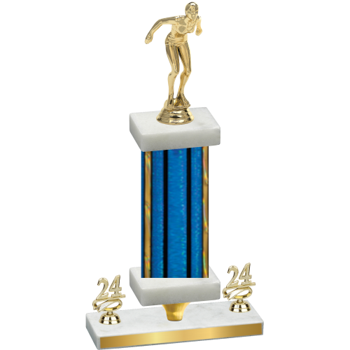 Premium Single Blue Glacier Year Tennis Trophy