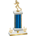 Premium Single Blue Glacier Third Place Football Trophy