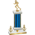 Premium Single Blue Glacier Victory Football Trophy