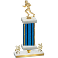 Premium Single Blue Glacier Year Football Trophy