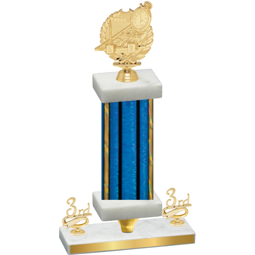 Premium Single Blue Glacier Third Place Swimming Trophy