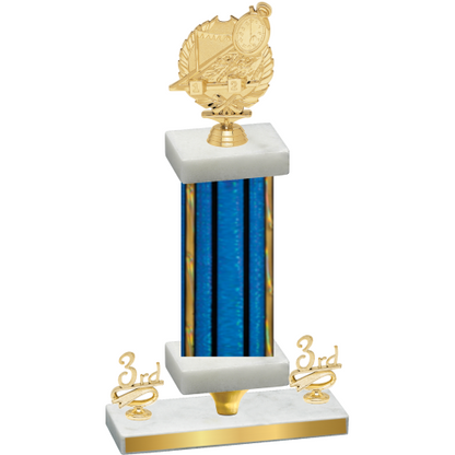 Premium Single Blue Glacier Third Place Swimming Trophy