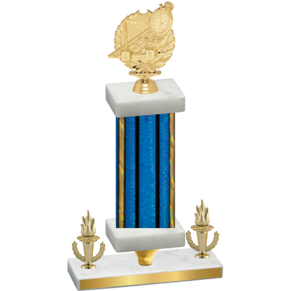 Premium Single Blue Glacier Victory Swimming Trophy