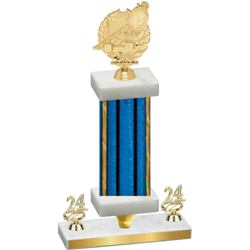 Premium Single Blue Glacier Year Swimming Trophy