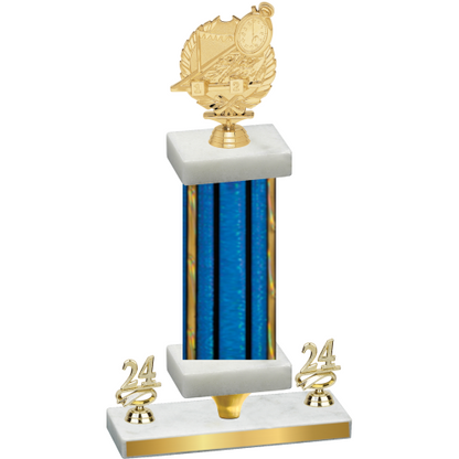 Premium Single Blue Glacier Year Swimming Trophy