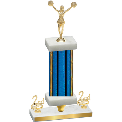 Premium Single Blue Glacier Second Place Cheerleading Trophy