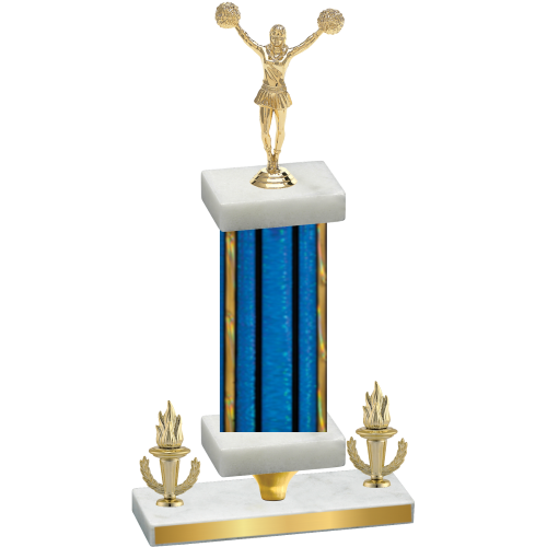 Premium Single Blue Glacier Victory Cheerleading Trophy