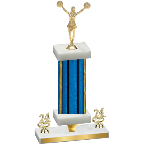 Premium Single Blue Glacier Year Cheerleading Trophy