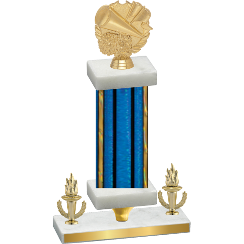 Premium Single Blue Glacier Victory Cheerleading Trophy