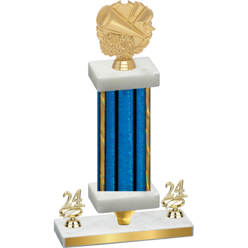 Premium Single Blue Glacier Year Cheerleading Trophy