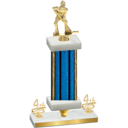 Premium Single Blue Glacier Fourth Place Hockey Trophy