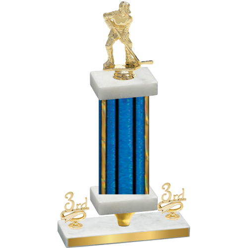 Premium Single Blue Glacier Third Place Hockey Trophy