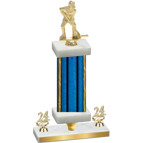 Premium Single Blue Glacier Year Hockey Trophy