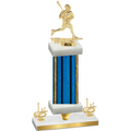 Premium Single Blue Glacier First Place Lacrosse Trophy