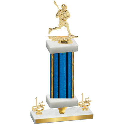 Premium Single Blue Glacier First Place Lacrosse Trophy