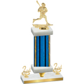 Premium Single Blue Glacier Second Place Lacrosse Trophy