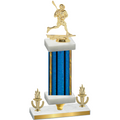 Premium Single Blue Glacier Victory Lacrosse Trophy