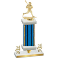Premium Single Blue Glacier Year Lacrosse Trophy