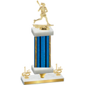 Premium Single Blue Glacier First Place Lacrosse Trophy
