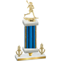 Premium Single Blue Glacier Victory Lacrosse Trophy