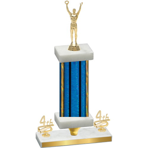Premium Single Blue Glacier Fourth Place Victory Trophy