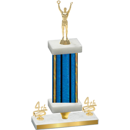 Premium Single Blue Glacier Fourth Place Victory Trophy