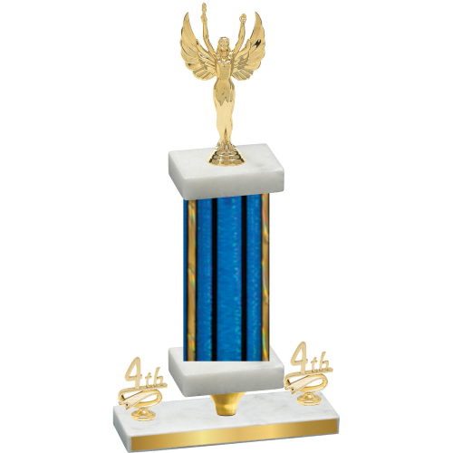 Premium Single Blue Glacier Fourth Place Victory Trophy